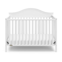 Height Adjustable in three Positions Solid Wood Crib with Mattress Full Guardrail to Protect Safety and One-Handed Side Tilt Structure Gray 