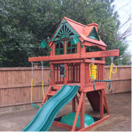 five star ii space saver cedar swing set