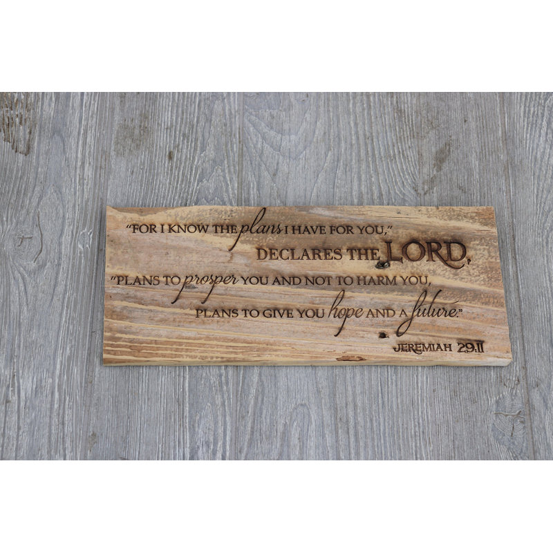 Loon Peak Scripture Engraved Wood Plank Natural Jeremiah 29 11