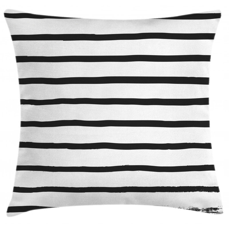 East Urban Home Minimalist Horizontal Paintbrush Indoor Outdoor Striped 28 Throw Pillow Cover Wayfair