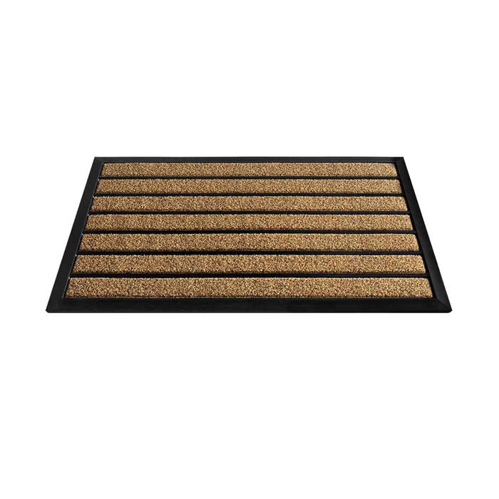 Natural Striped Coir 30 In X 18 In Non Slip Outdoor Door Mat