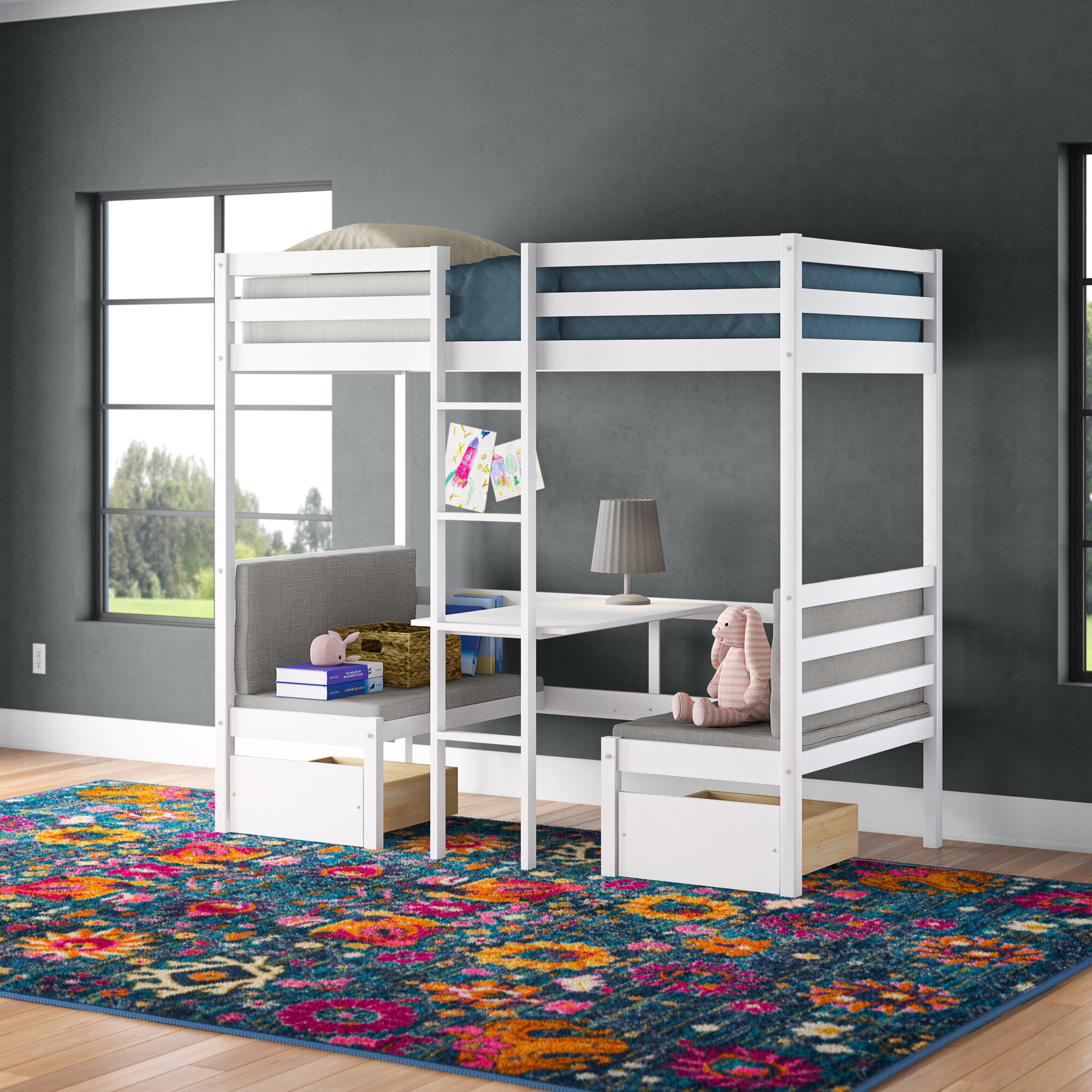 loft bed with desk