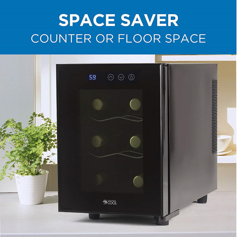 Commercial Cool 6 Bottle Thermal Electric Single Zone Freestanding Wine Refrigerator Wayfair