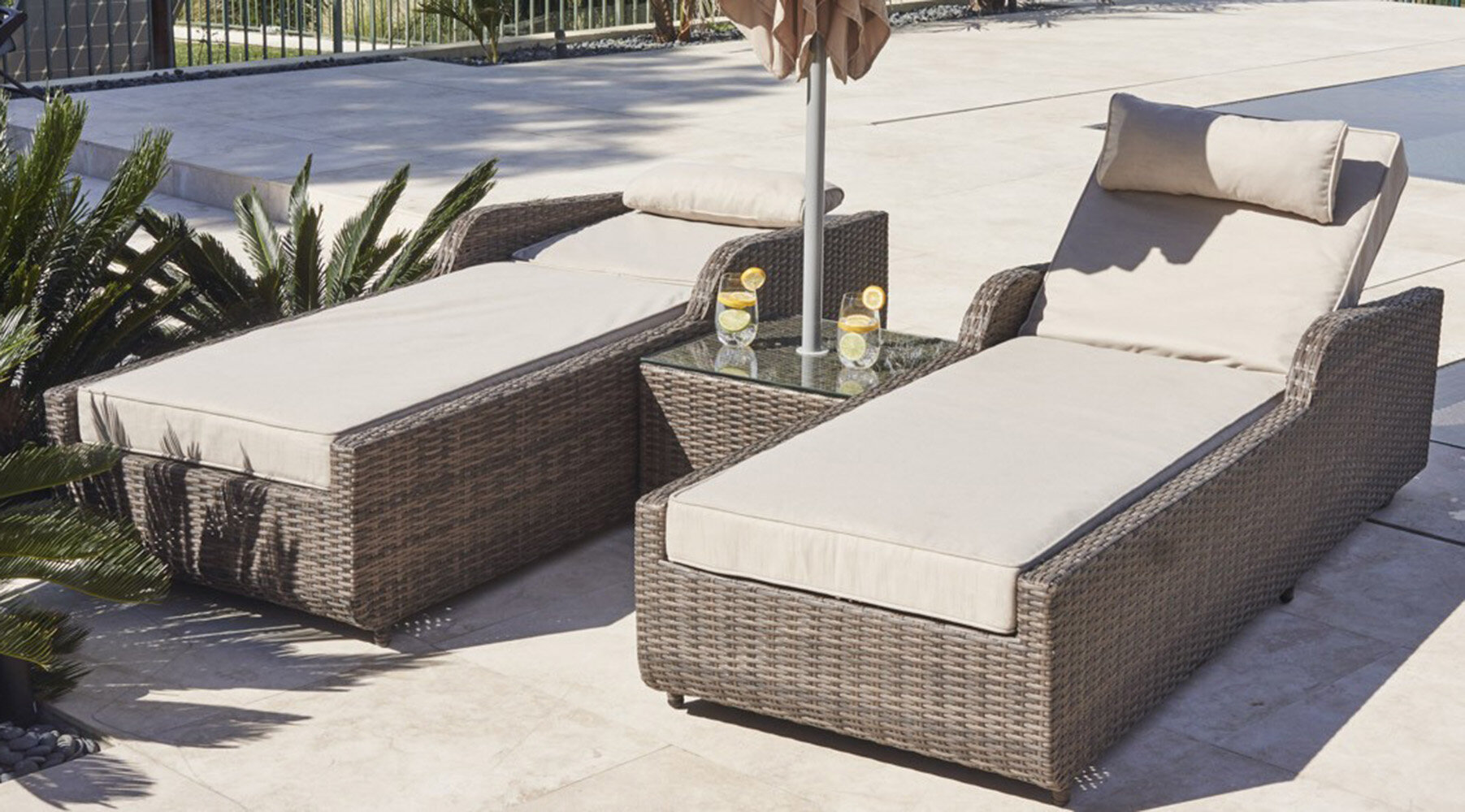 Latitude Run Direct Wicker Outdoor Deluxe Patio Sun Lounger Set Wayfair Ca