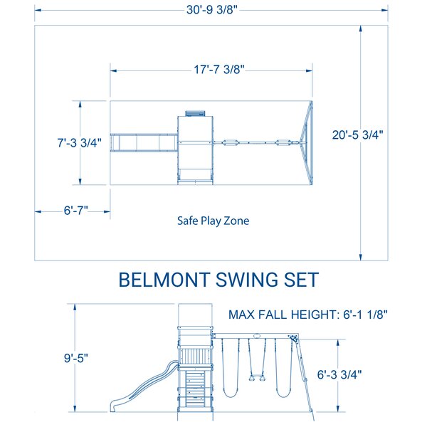 belmont all cedar swing set