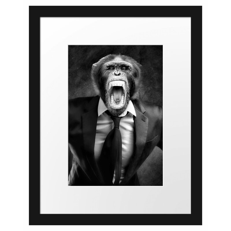 East Urban Home Angry Monkey in a Suit Framed Art Print Poster ...