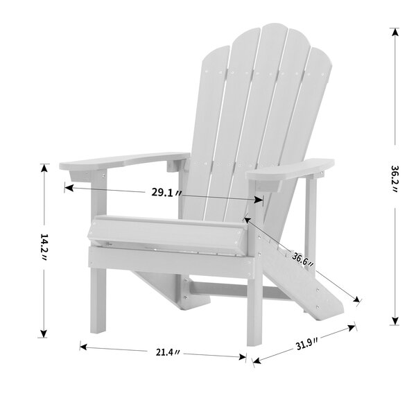 Sand & Stable Wesley Set Of 2 Faux Wood Adirondack Chair Weather ...