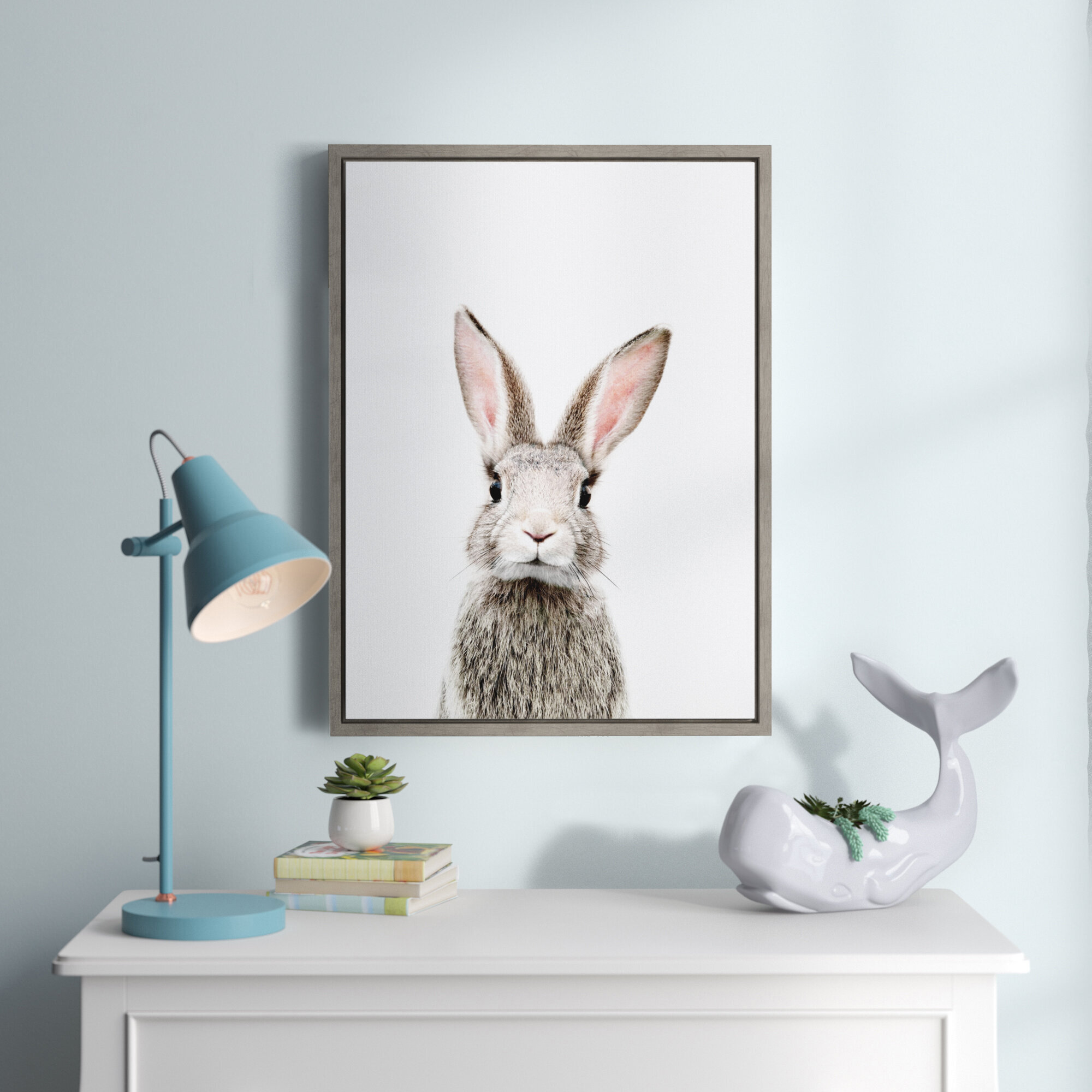 Harriet Bee Kate And Laurel Sylvie Female Baby Bunny Rabbit Animal Print Portrait Framed Canvas Wall Art By Amy Peterson Grey 18 X 24 Reviews Wayfair Ca