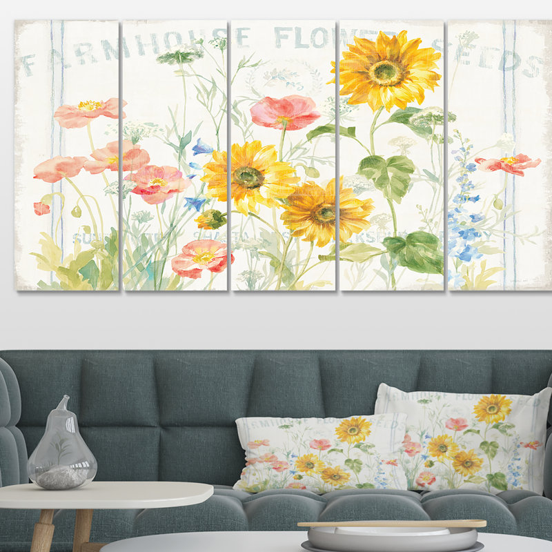 East Urban Home Flour Sack Florals I Painting Multi Piece Image