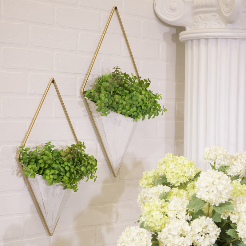 Mercer41 Vitiello 2Piece Metal Wall Planter Set &amp; Reviews