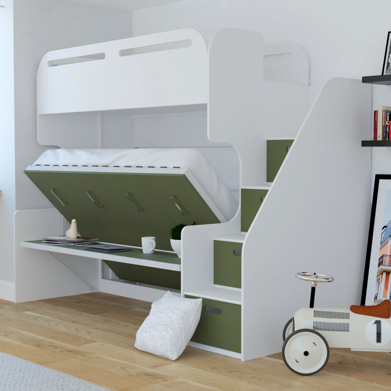 Isabelle Max Janiyah Twin Over Full Bunk Bed With Drawers Wayfair