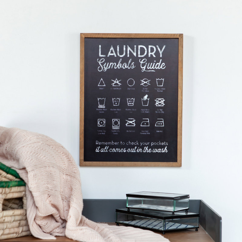 Gracie Oaks Laundry Symbols Guide Sign Wall Decor Reviews Wayfair