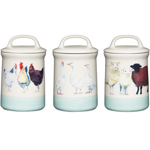 Kitchen Canisters Jars You Ll Love Wayfair Co Uk Le Farm Stoneware 3 Piece Coffee Tea And Sugar Jar Sets Set Of