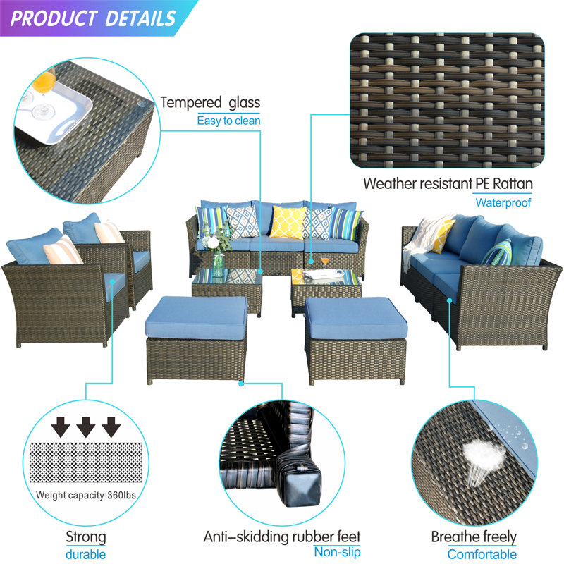 Cassville 11 Piece Complete Patio Set With Cushions Reviews Joss Main