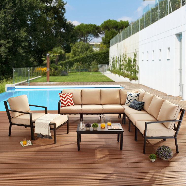 Red Barrel Studio Dakin Wicker Rattan 7 Person Seating Group With Cushions Wayfair