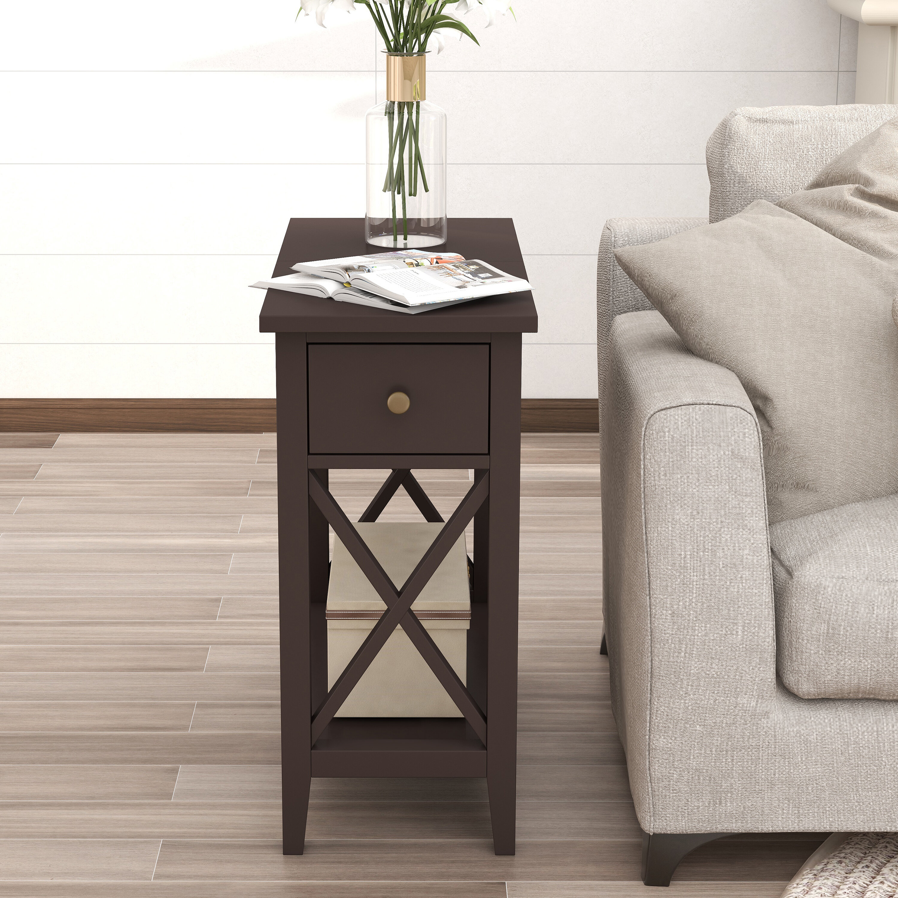 24 x 24 end table with storage