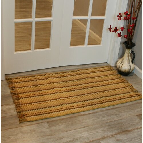 Winston Porter Baldock Silk Ribbed Handwoven Flatweave Bamboo Slat