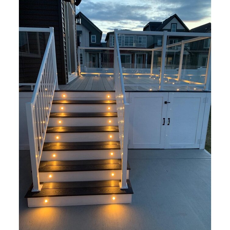 Stairs TORCHSTAR LED Recessed Deck Light Kit Patios Outdoor Landscape Lighting IP67 Waterproof In Ground Lighting for Steps 3000K Warm White Pack of 10 Gardens 
