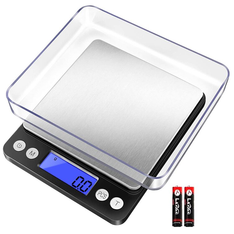 Oxingo Digital Kitchen Scale 3000g 0 1g Pocket Food Scale 6 Units Conversion Gram Scale With 2 Trays Lcd Tare Function Jewelry Scale Battery Included Wayfair