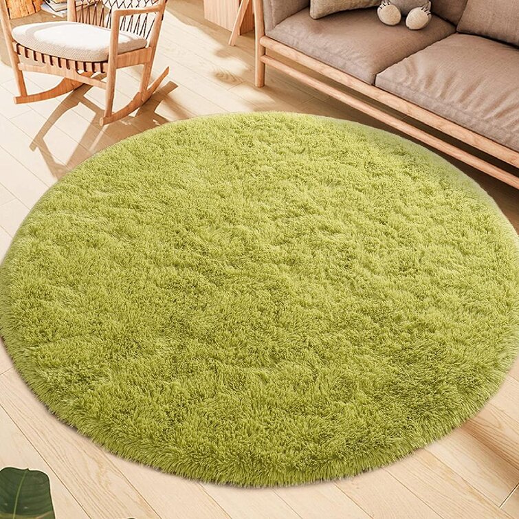 Round Circle Soft Shaggy Rug Kids room Bedroom Carpet Floor Fluffy Mat UK Living 