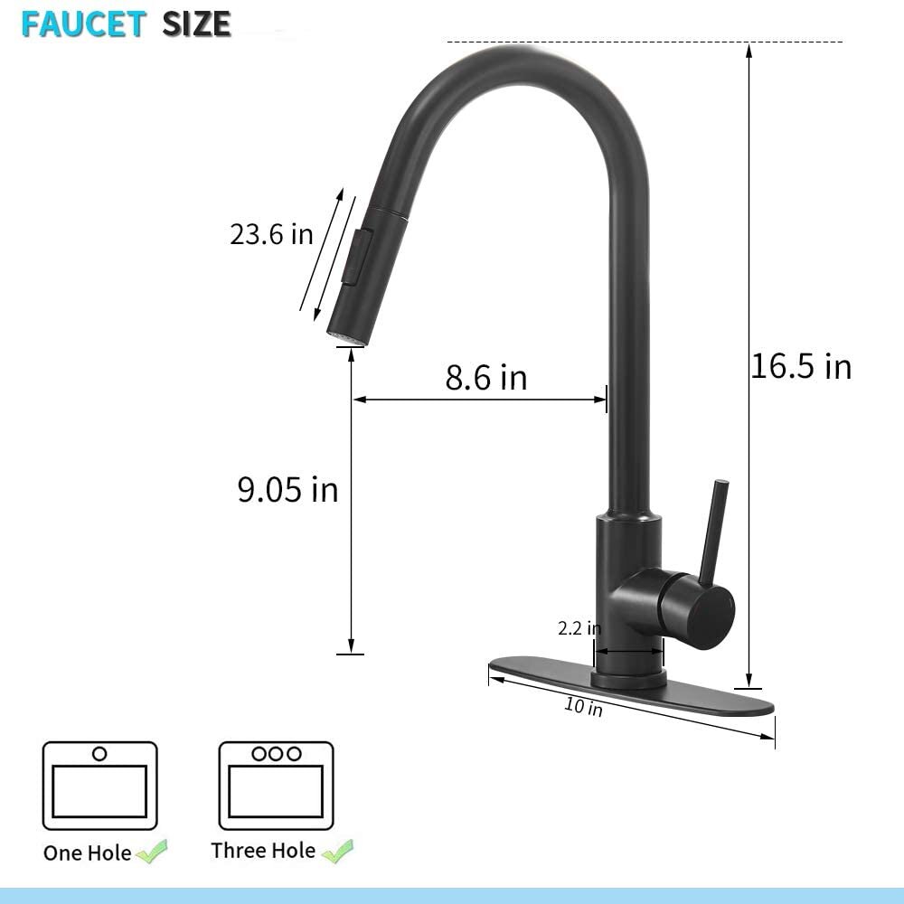 NOVEL Pull Down Touch Single Handle Kitchen Faucet with Accessories ...