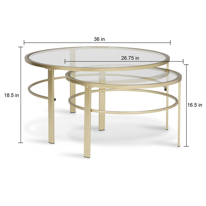 Studio Designs Home Corbel Round Nesting 2 Piece Coffee Table Set