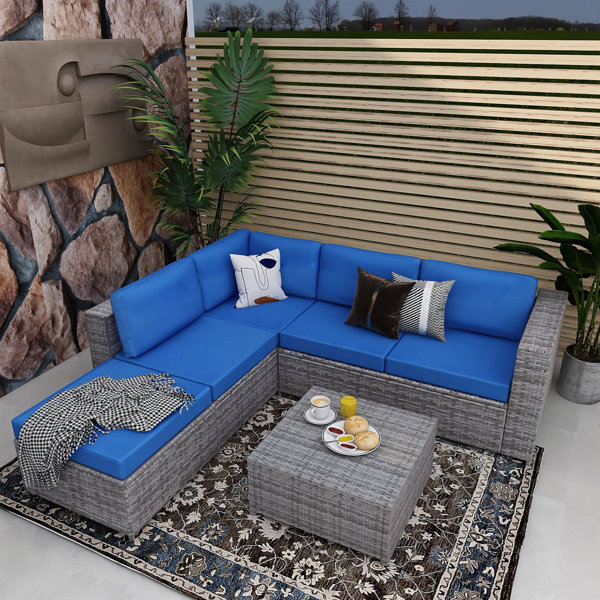 Sandpointe Neutrall-weather Wicker Cushioned Patio Sectional ...