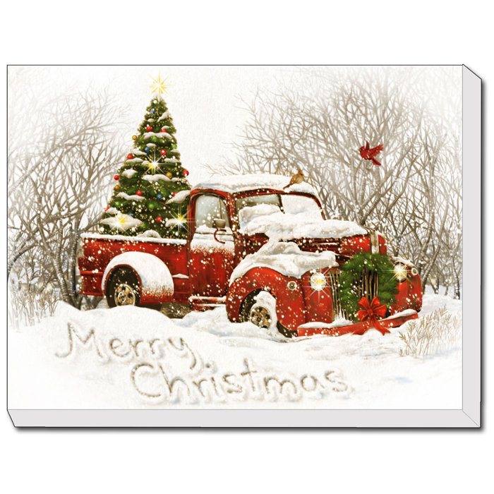 Vintage Christmas Tree Truck Print