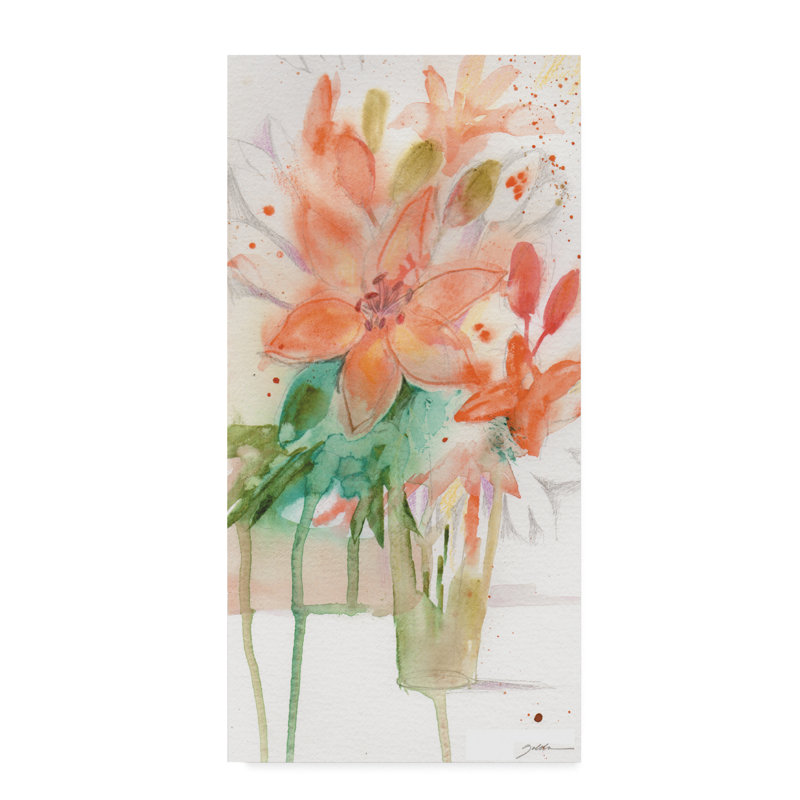 August Grove Chateau Tiger Lilies Watercolor Painting Print On