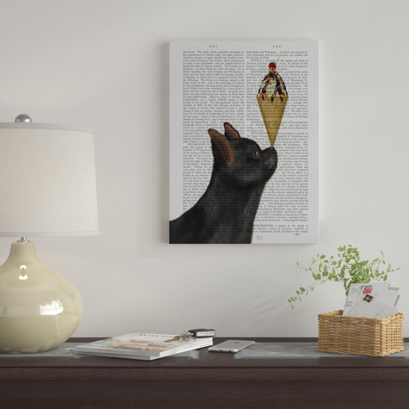 Winston Porter Chihuahua Black Ice Cream Text Graphic Art