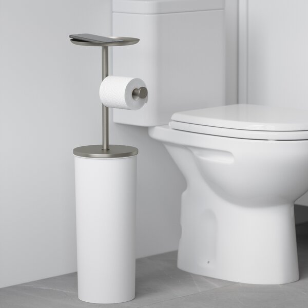 toilet paper holder with storage stand