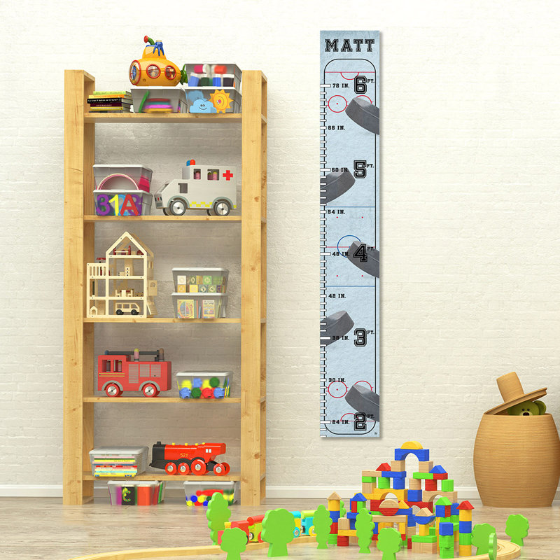 Zoomie Kids Hakon Hockey On Abaca Board Personalized Growth Chart Wayfair Ca
