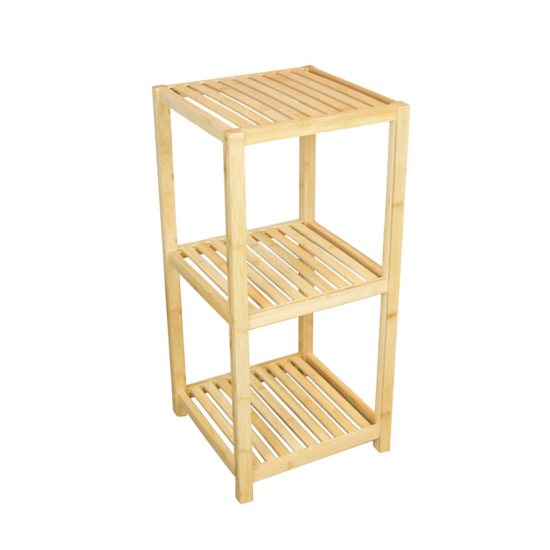 Highland Dunes Mayer Solid Bamboo Slatted 30 3 H X 14 W Shelving Unit Wayfair