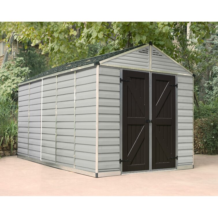 Palram SkyLight 7 ft. 7 in. W x 12 ft. 4 in. D Plastic Storage Shed ...