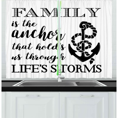 Family 2 Piece Kitchen Curtain East Urban Home