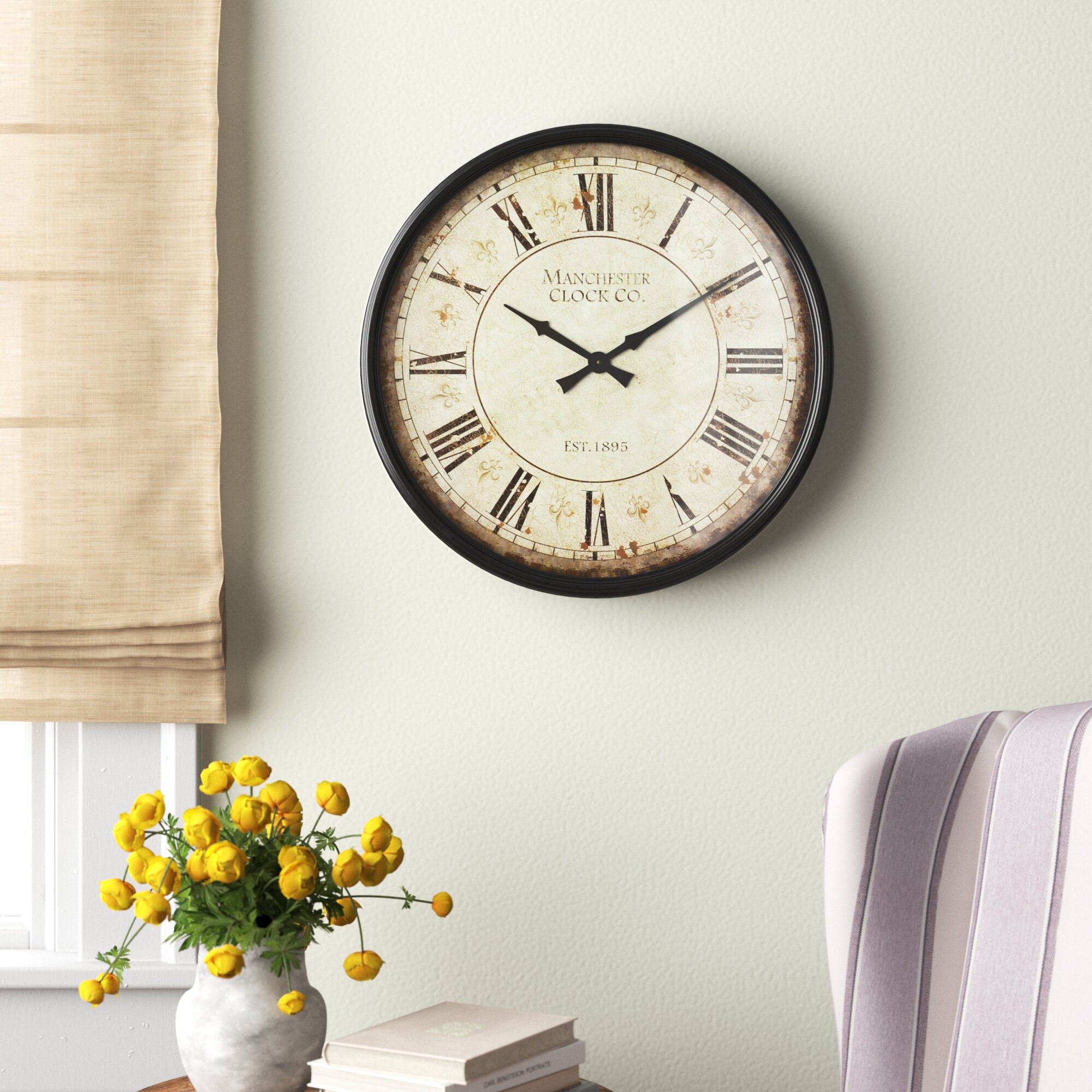 Three Posts Malaya Round 20 Wall Clock Reviews Wayfair