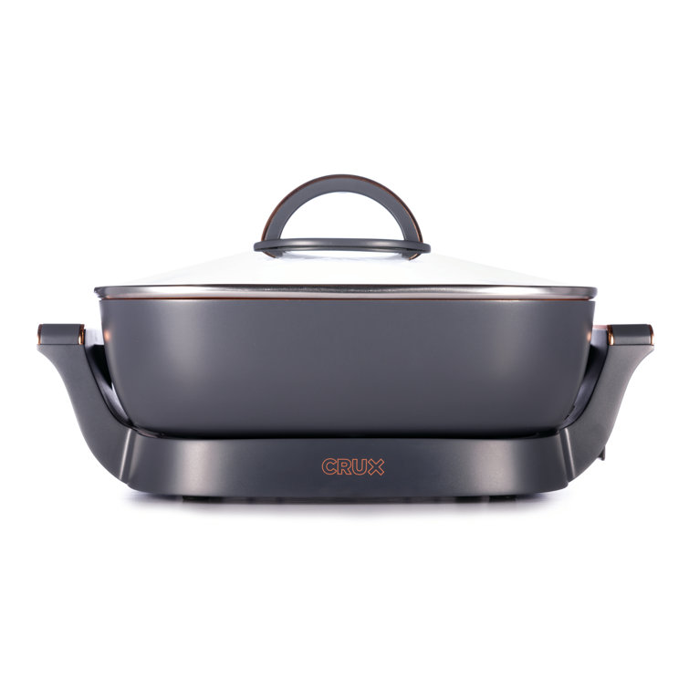 CRUX 12" Non Stick Electric Skillet with Glass Lid & Reviews Wayfair