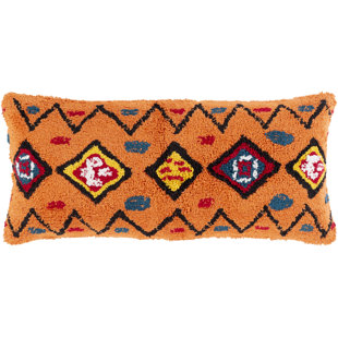 black boho lumbar pillow