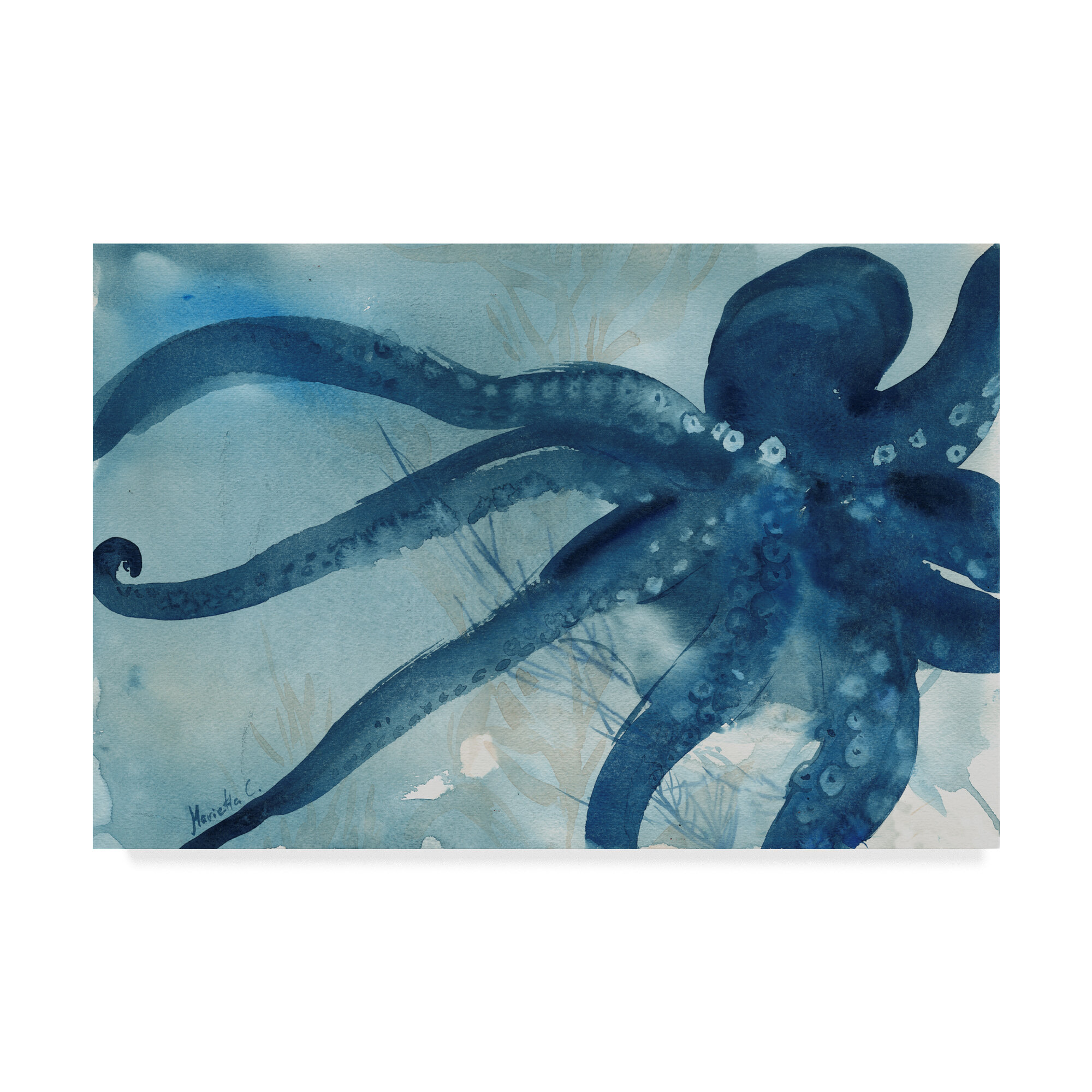 Octopus Art Print Watercolor Painting Colorful Vibrant Wall Decor