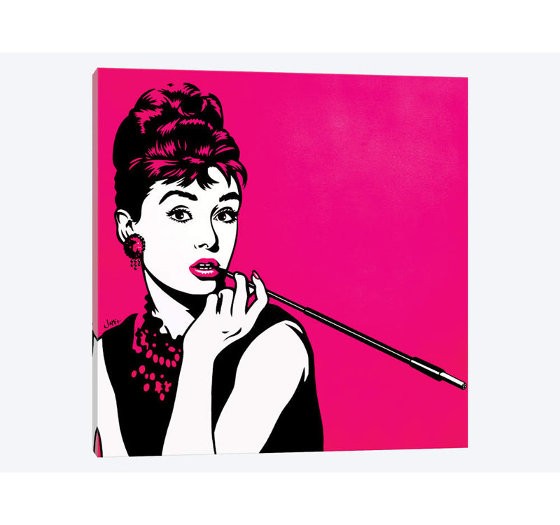 East Urban Home Audrey Hepburn Pink Graphic Art On Wrapped