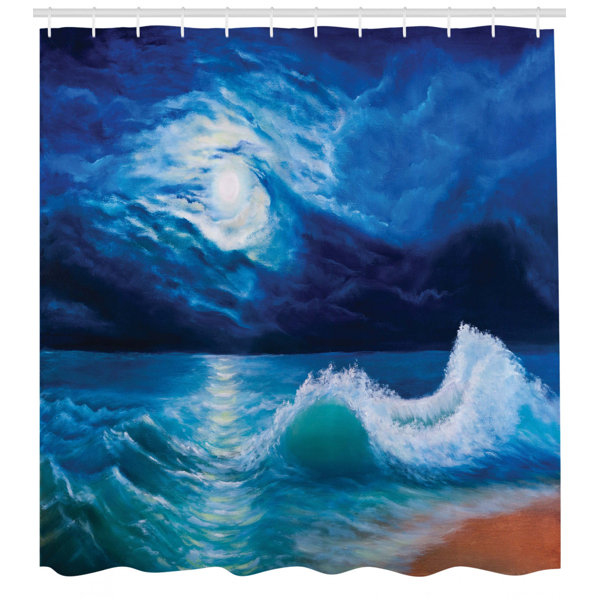 East Urban Home Ocean Shower Curtain Set Hooks Wayfair