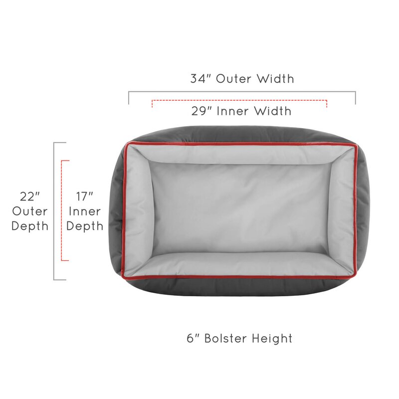 waterproof bolster dog bed