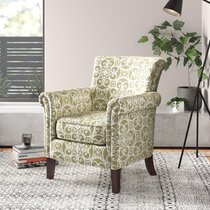 green pattern accent chair