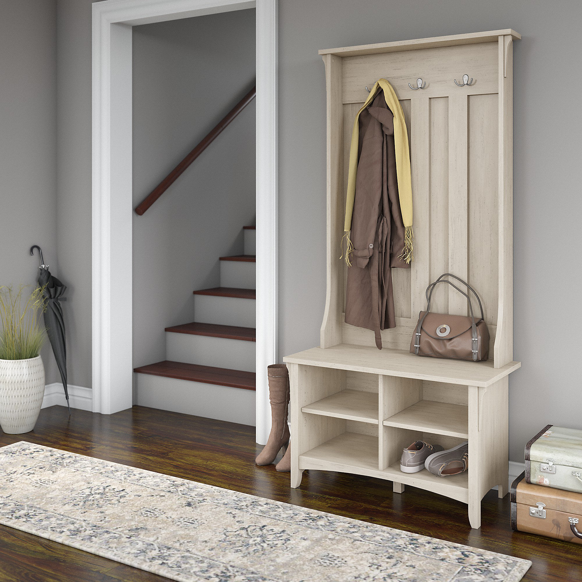 Three Posts Hall Tree With Bench And Shoe Storage Reviews Wayfair