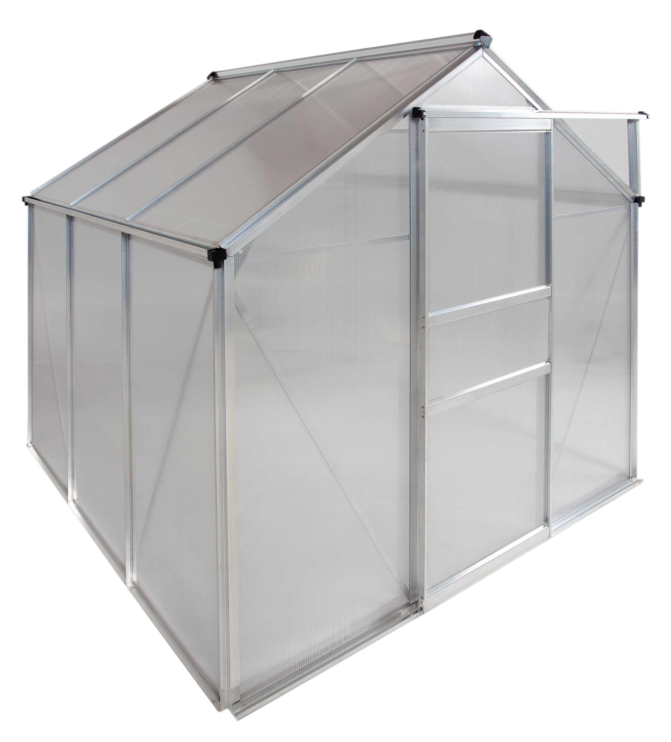Silver Aluminium Greenhouse Polycarbonate Base Sliding Door UV Safe New 4 Sizes