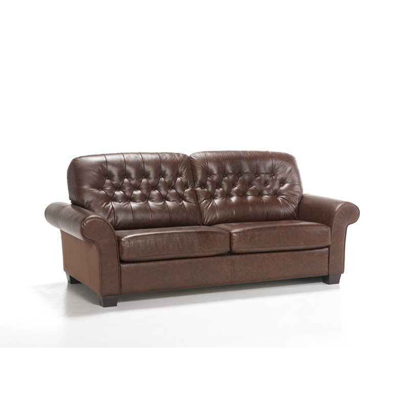 Rosalind Wheeler Barretti Genuine Leather Sofa Wayfair Co Uk Rosalind Wheeler Barretti Genuine