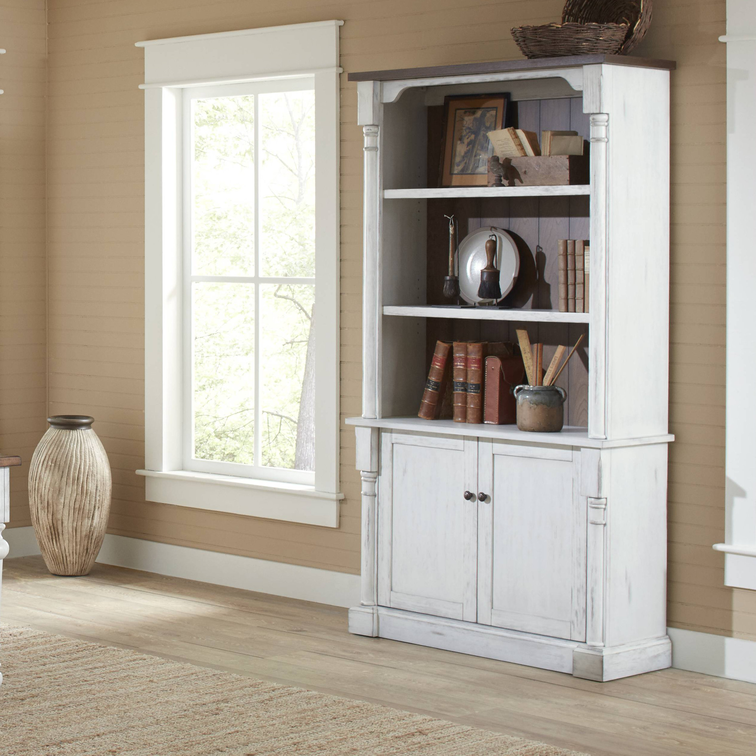 August Grove Chmura Bookcase With Lower Doors Reviews Wayfair