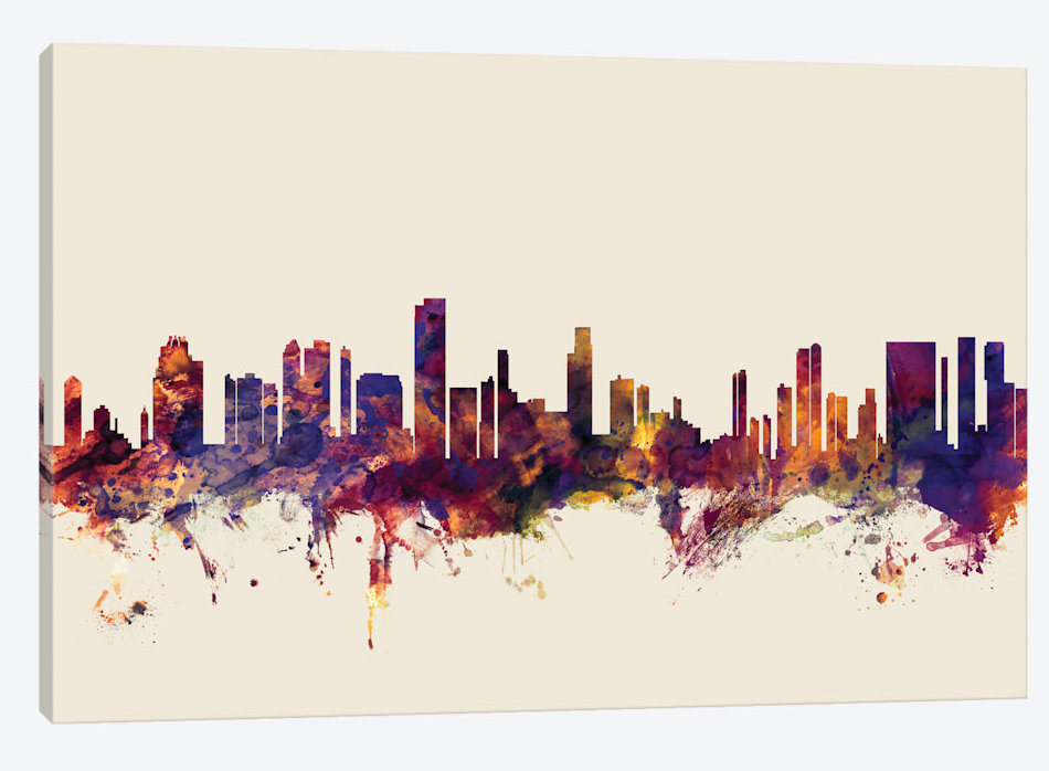 East Urban Home Skyline Series Honolulu Hawaii Usa On Beige Painting Print On Wrapped Canvas Wayfair