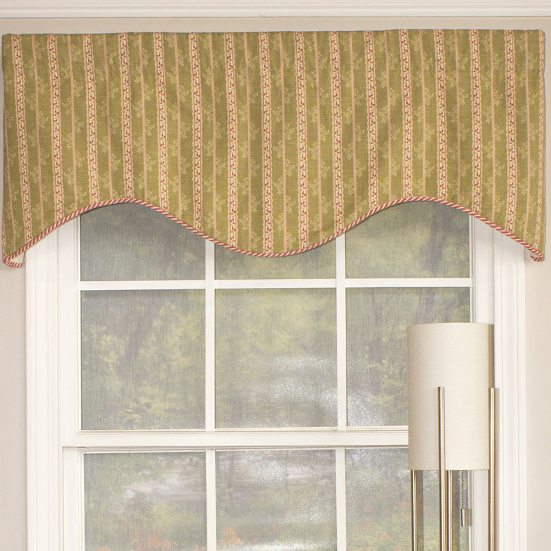 Rlf Home Rose Bud Stripe Cornice 50 Window Valance Wayfair