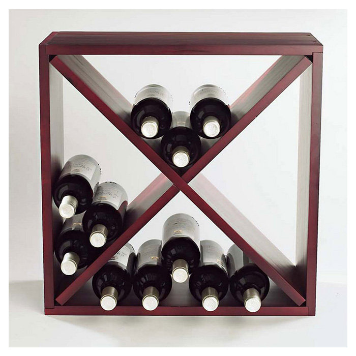 Tobbi Tabletop 24 Bottle Wine Rack Wood Stackable Storage Cube Display Shelves Kitchen